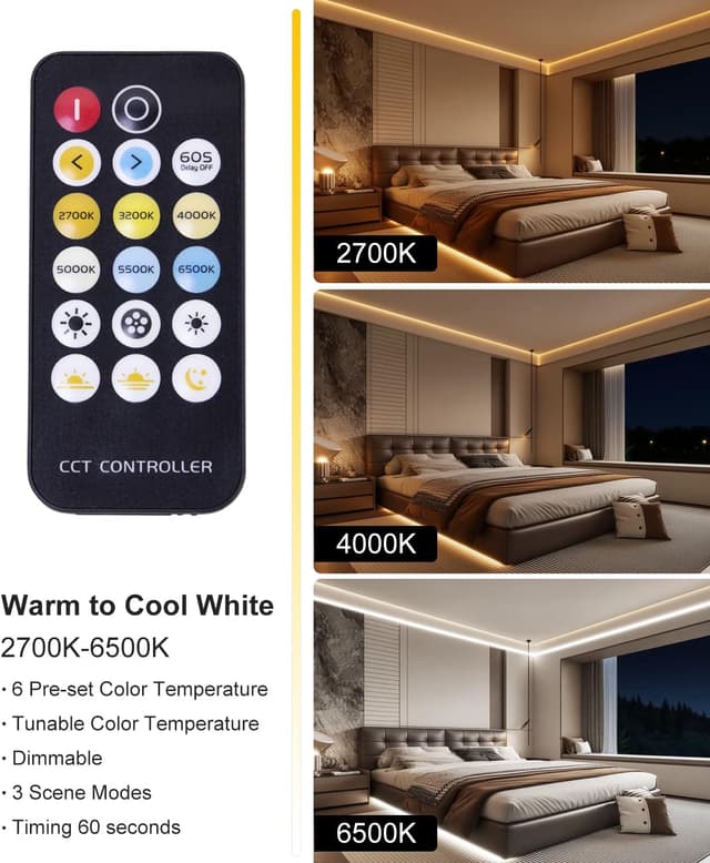 Detalle 1 de COB LED Strip Lights 5M tunable 24V