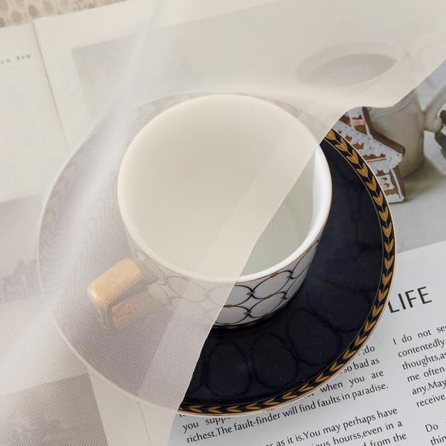 Detalle 2 de Chyhomenyc Cream Sheer Curtains (84 Inches Long), 2 Panels Set—Light Filtering Voile Rod Pocket Drapes