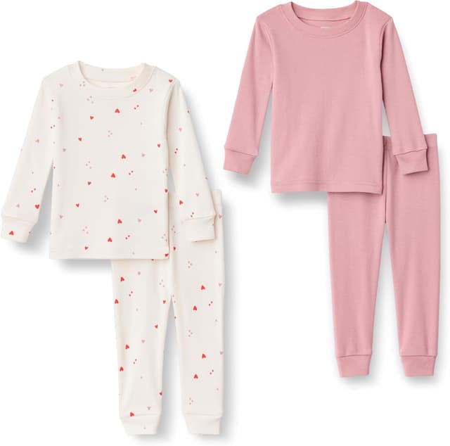 Detalle de Amazon Essentials x Sofia Grainge Damen Langärmeliges Henley-Pyjama-Set – enganliegender Micro-Rippstrick