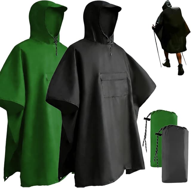 Thumbnail 6 de Stathmon Poncho Waterproof Adult with PU8000mm coating (reusable) – 240T lightweight rain poncho