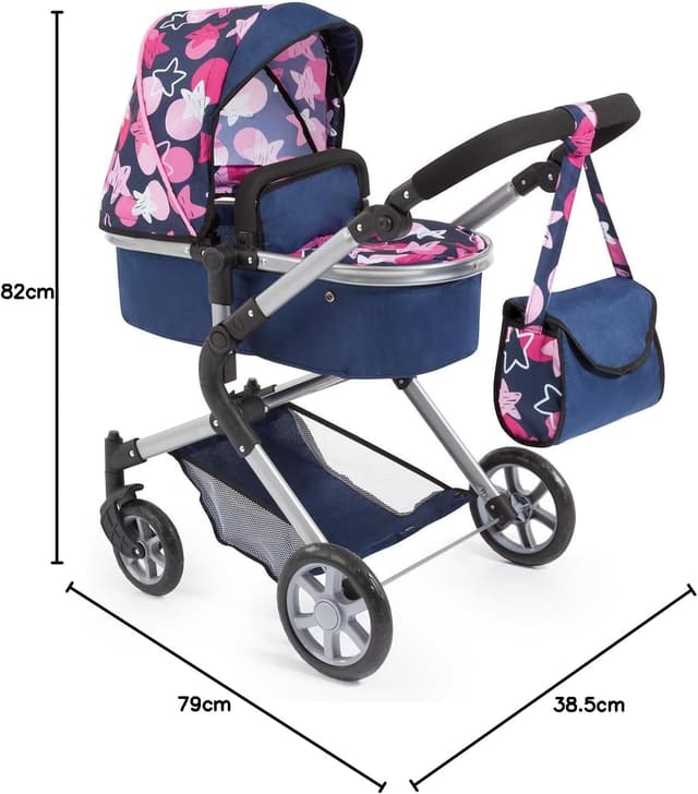 Thumbnail 6 de Bayer Design 18169AA Landau pour poupée convertible bleu à étoiles roses