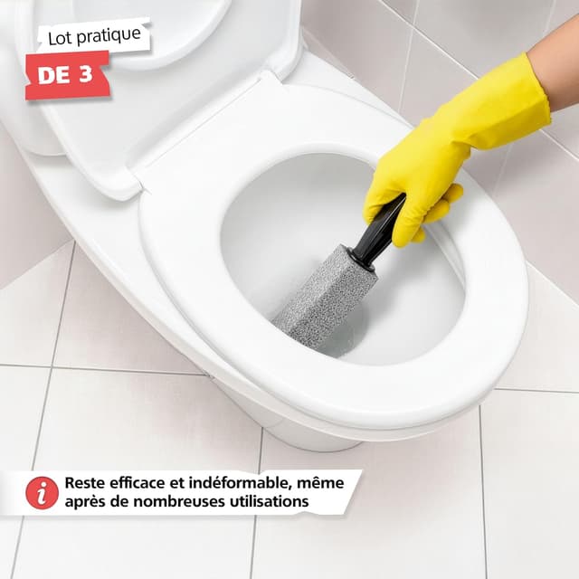 Detalle de SPRINGER ZX6000 – Lot de 3 pierres ponces pour WC, pierre naturelle sans produits chimiques