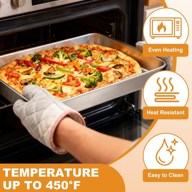 Thumbnail 6 de Blingco Stainless Steel Baking Pan with Lid (12⅓ x 9¾ x 2 in Deep) — 2 Rectangular Cake Pans + 2 Lids