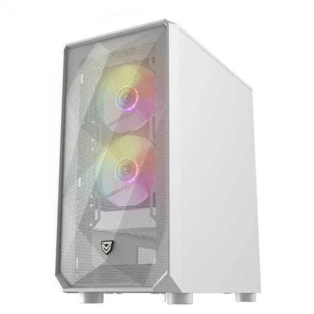 Detalle de Nfortec Dys ARGB Torre MicroATX blanca, 3 ventiladores 🖥
