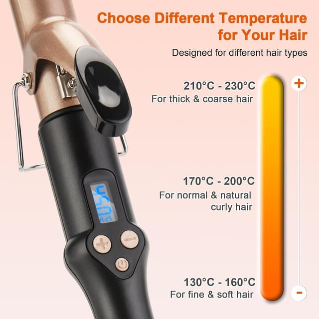 Detalle de 25mm tourmaline ceramic curling tongs