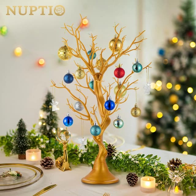 Detalle 2 de NUPTIO Arbre brindille Noël doré 58 cm