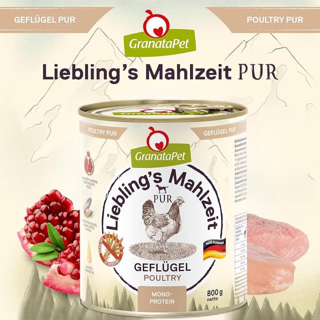 Thumbnail 3 de GranataPet Liebling's Mahlzeit Aves Pur, comida húmeda para perros 6×
