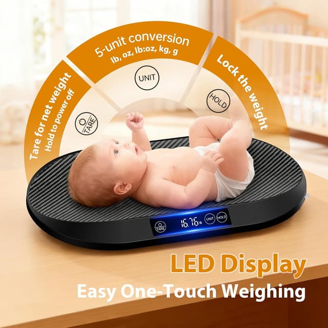 Thumbnail 3 de KUAIVO Babywaage 40 kg, 5 g Genauigkeit