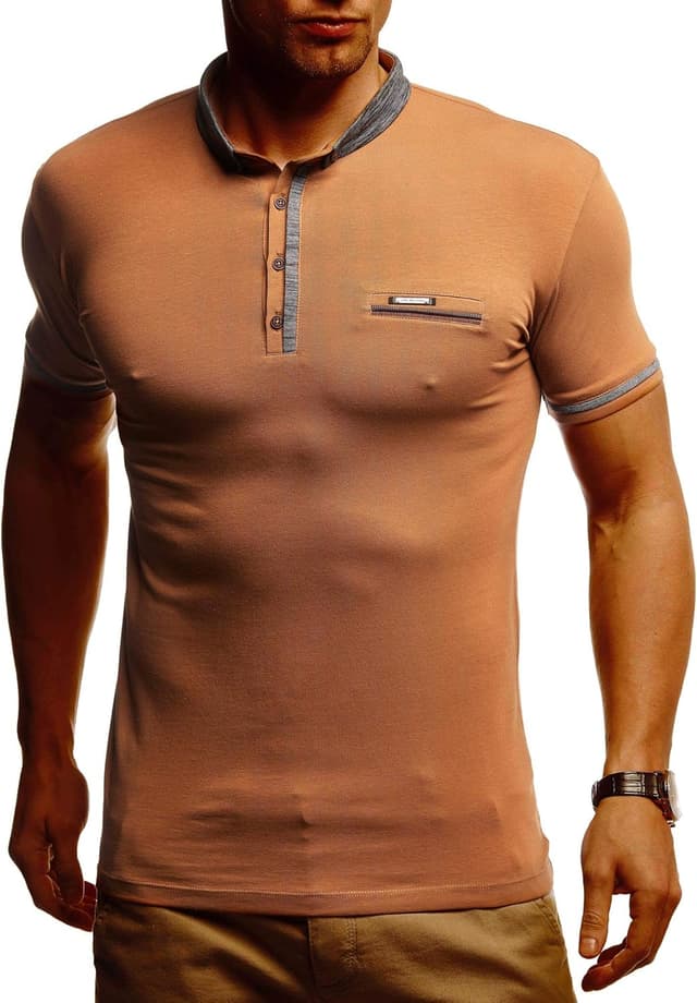 Detalle de Leif Nelson polo da uomo a maniche corte: t-shirt polo casual moderna