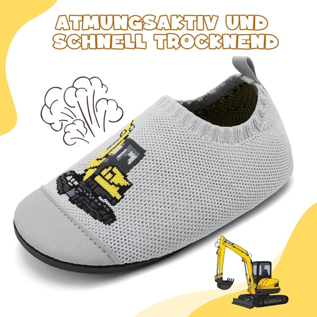 Detalle de VOLHAL Hausschuhe Kinder – atmungsaktive, rutschfeste Barfußschläppchen für Kindergarten & Indoor