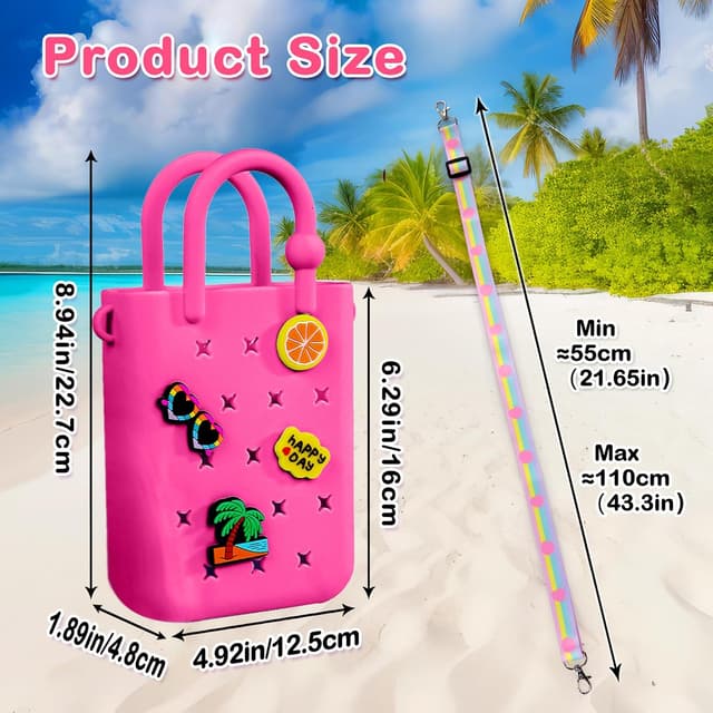 Detalle 2 de Oudizz Silicone Hole Handbag Toddler Purse Crossbody Bag