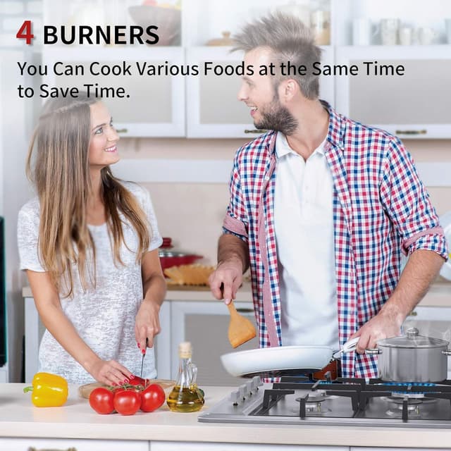 Detalle 2 de Piano cottura gas 4 fuochi acciaio 585 mm