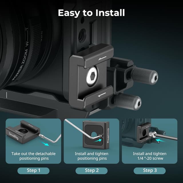 Detalle 2 de SMALLRIG Anti-Twist Cold Shoe Mount Adapter (4 Stück) mit 1/4"-20 Schrauben – kompatibel mit SmallRig Cage 5033