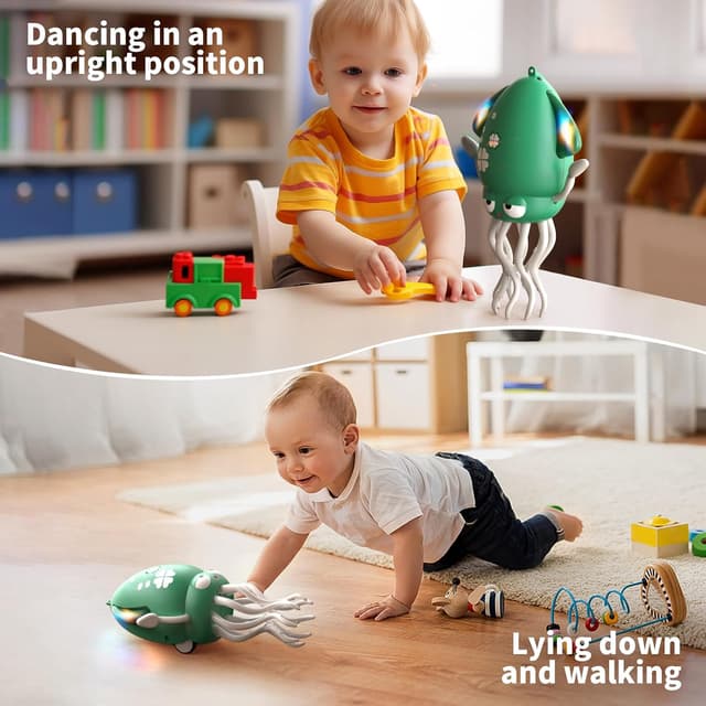 Detalle de SWTOIPIG polpo danzante interattivo con LED, musica e evitamento ostacoli intelligente