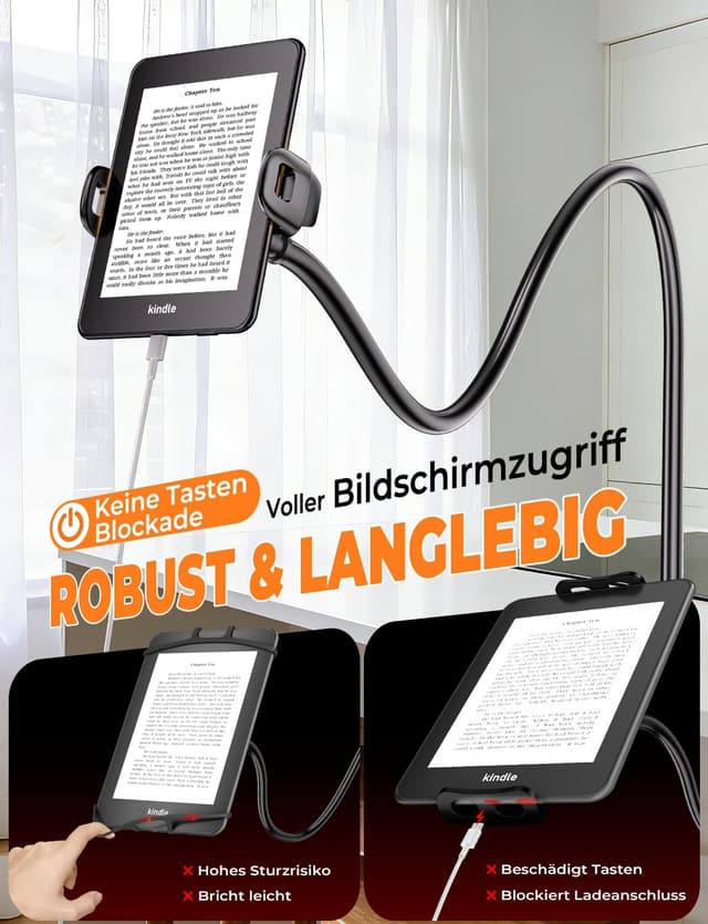 Thumbnail 6 de Schwanenhals Kindle & Handy Halterung Bett