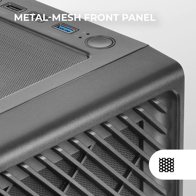 Detalle de Mars Gaming MC-F semitower ATX gaming con vetro temperato, frontale metal-mesh e 4 ventole ARGB 120 mm