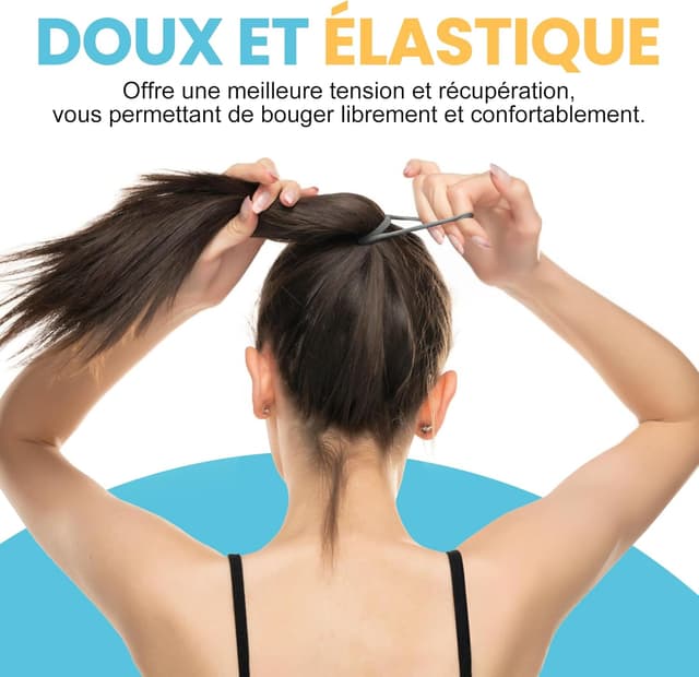 Detalle 2 de HOYOLS lot de 100 élastiques cheveux, 4 cm