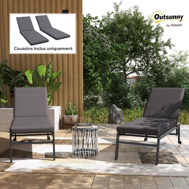 Thumbnail 1 de Outsunny Matelas chaise longue 190,5 x 58,4 cm