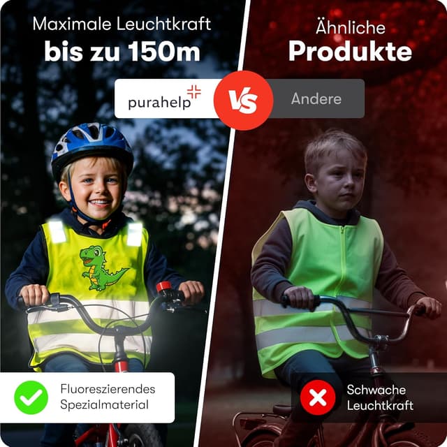 Detalle 1 de PURAHLEP Warnweste Kinder 2er Set