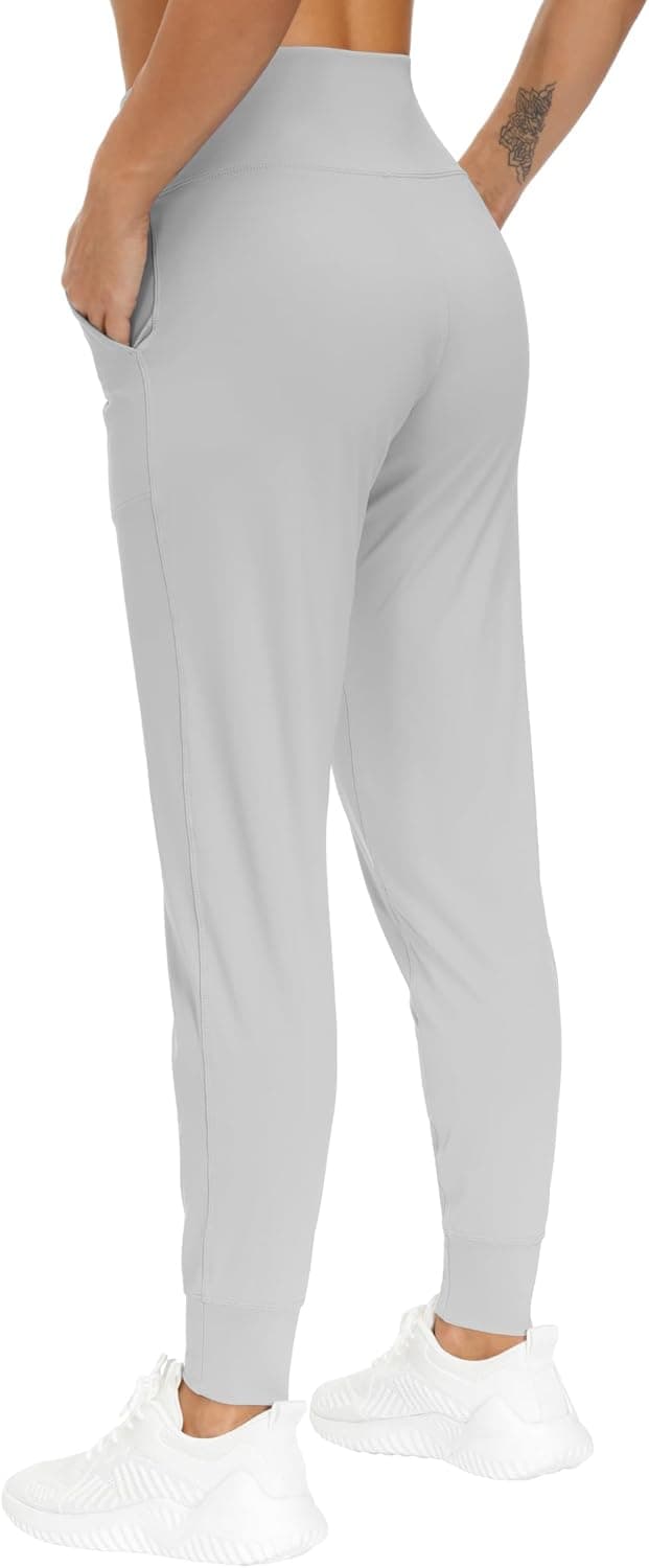 Detalle de THE GYM PEOPLE Jogginghose Damen: leichte High-Waist Sportleggings für Yoga, Laufen & Freizeit