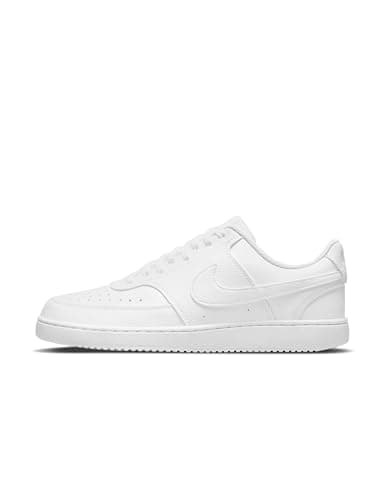 Detalle de NIKE Court Vision Low Next Nature para hombre (blanco, 43 EU): zapatilla de lona sintética con cordones