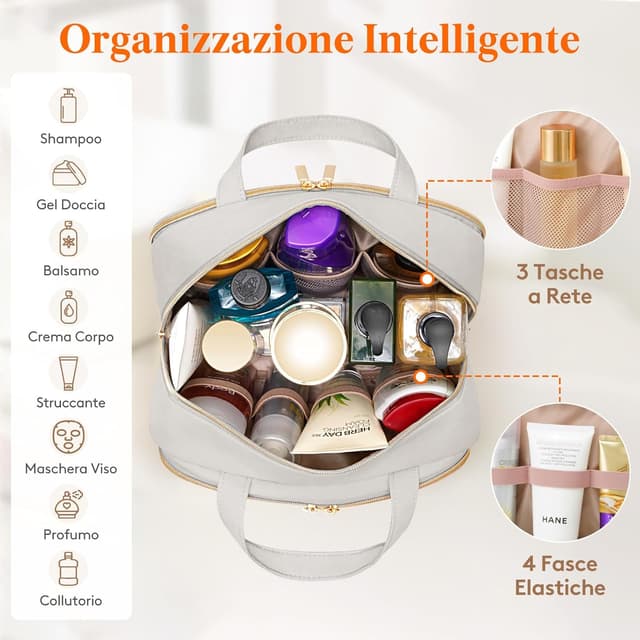 Thumbnail 2 de Lifewit Beauty Case da Viaggio Grigio Chiaro