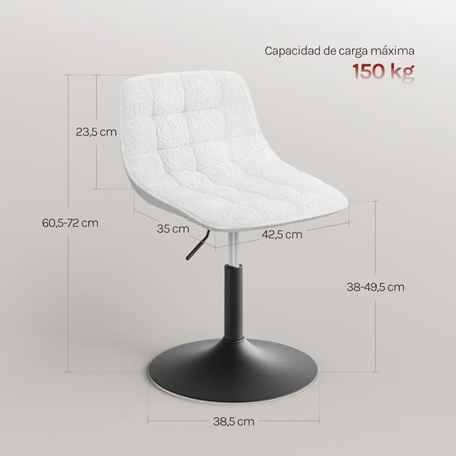 Detalle de WOLTU BH408ws-1 Taburete tocador altura ajustable