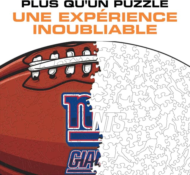 Detalle de Iconic Puzzles New York Giants – Puzzle en bois 270 pièces (taille M), logo NFL sous licence officielle