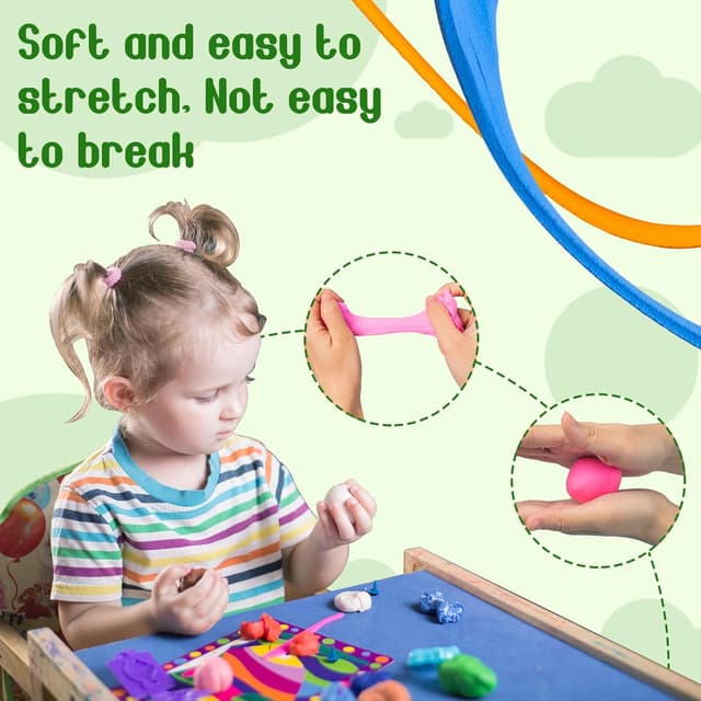 Detalle de FUONCEDE Modelliermasse lufttrocknend 72 Stück – 36 Farben, Werkzeuge & Projekthandbuch