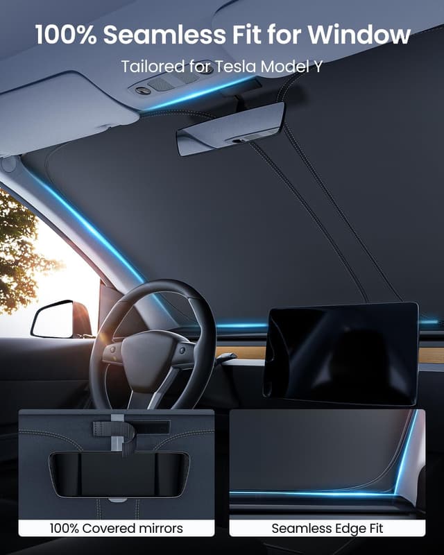 Detalle 1 de REEVAA Sunshade for Model Y, 99% protection