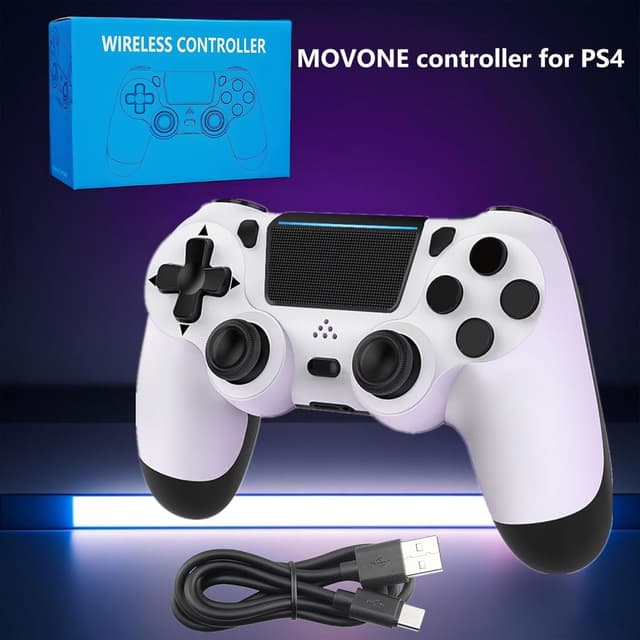 Thumbnail 6 de MOVONE Wireless Dual Vibration Controller (PS4/PS4 Slim/PS4 Pro, black) with Touch Pad & 3.5mm Audio Jack