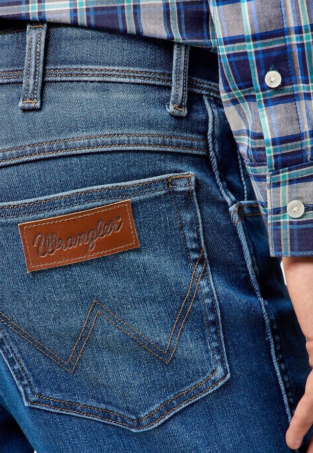 Detalle de Wrangler Texas Jeans Verdant Tone en coton avec stretch moyen (36W x 30L) pour homme