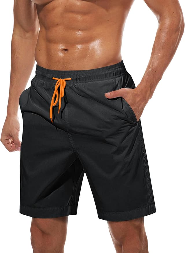 Detalle de TACVASEN men’s quick-dry swim shorts with mesh lining and pockets