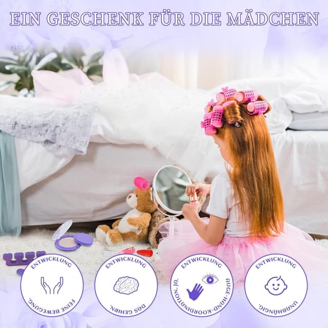 Detalle 2 de Set Trucchi Anallergici per Bambini da 57 pezzi in valigetta lavabile (Viola) – per 4-10 anni