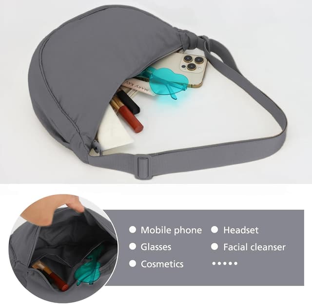 Detalle 1 de Halbmond Crossbody Tasche 12,2 Zoll Grau