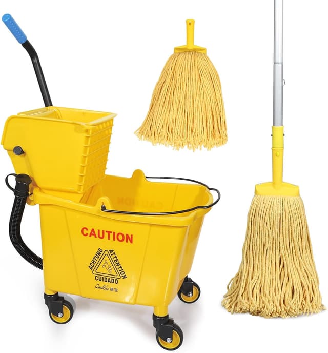 Imagen de 35-Quart Commercial Mop Bucket with Wringer en OfertitasTOP
