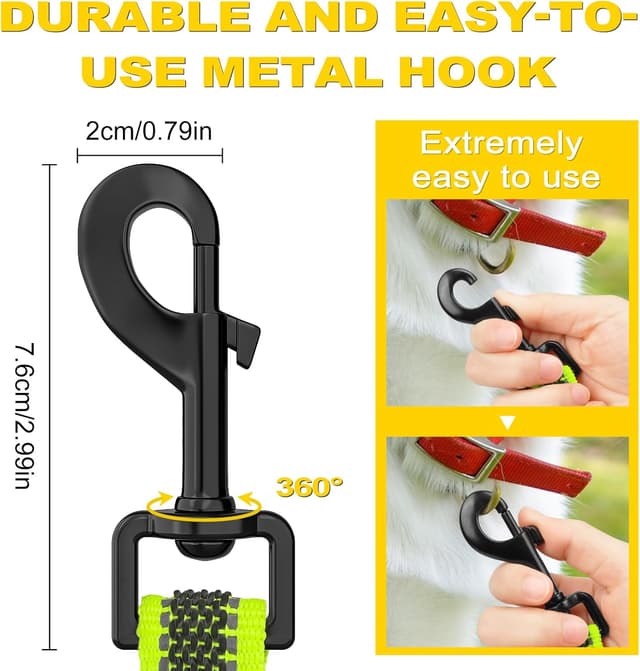 Detalle de X XBEN reflective dog lead with soft padded handle (20mm–1.5m), green