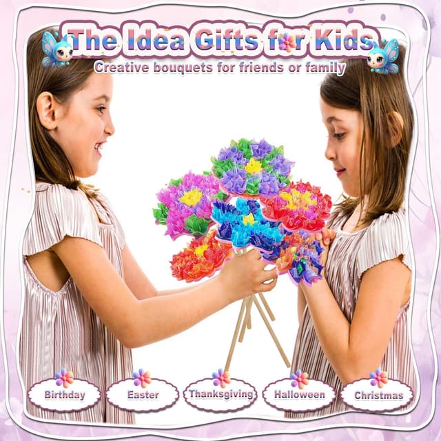 Detalle de JRD&BS WINL Poke-in Flower Bouquet DIY craft kit for kids (age 3+)