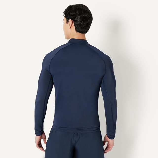 Detalle de Amazon Essentials Homme rashguard manches longues à fermeture éclair 1/4 (coupe slim)