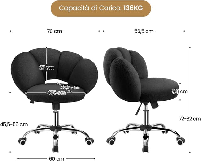 Detalle 2 de Yaheetech Sedia da ufficio ergonomica