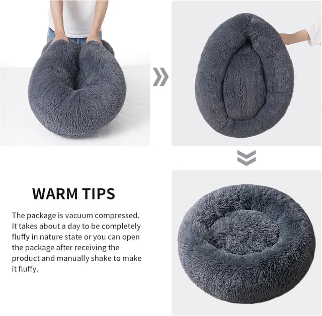 Thumbnail 3 de YOJOGEE Calming Donut Dog Bed 70x70x19cm