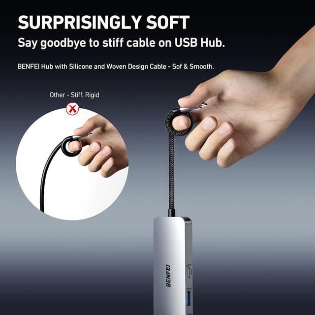 Detalle 2 de BENFEI 6in1 Hub USB-C 4K@60Hz