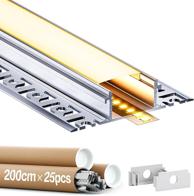 Imagen de Perfil de Aluminio para Tiras LED Sa02, 25 Piezas 📏 en OfertitasTOP