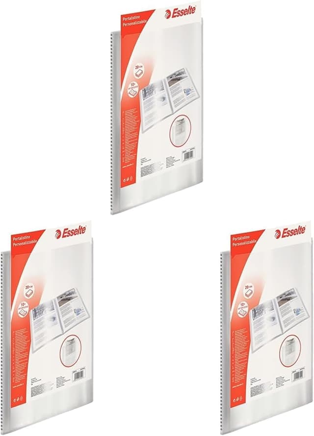 Detalle de ESSELTE Portalistino PPL con copertina personalizzabile, 10 buste trasparenti (A4) 395470040