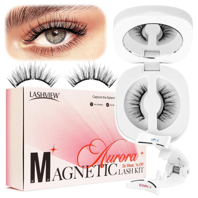 Detalle de LASHVIEW Aurora Magnetic Eyelashes (Reusable Soft Magnetic Lashes Kit, No-Glue) A02