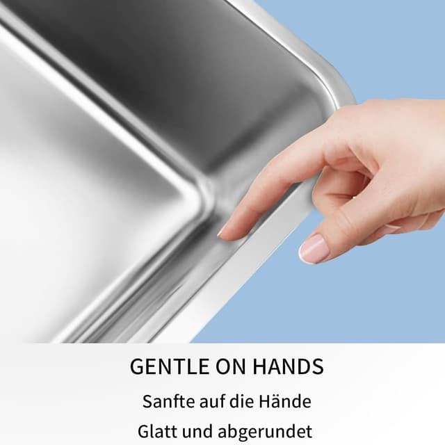 Detalle de XXL Katzenklo aus Edelstahl 50 x 35 x 15 cm (korblose Gerüche, glatte Oberfläche)