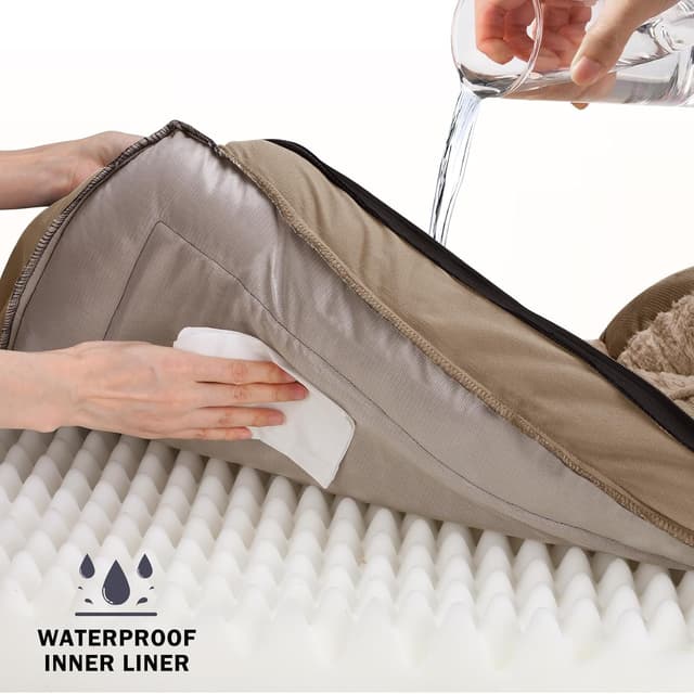 Thumbnail 6 de JOEJOY Extra Large Waterproof Orthopedic Dog Bed (Washable Cover) – 107x81x17 cm, Brown