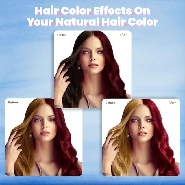 Detalle 2 de IIIMEIDU Burgundy Hair Dye Shampoo 3 in 1 for Gray Hair (500ml)