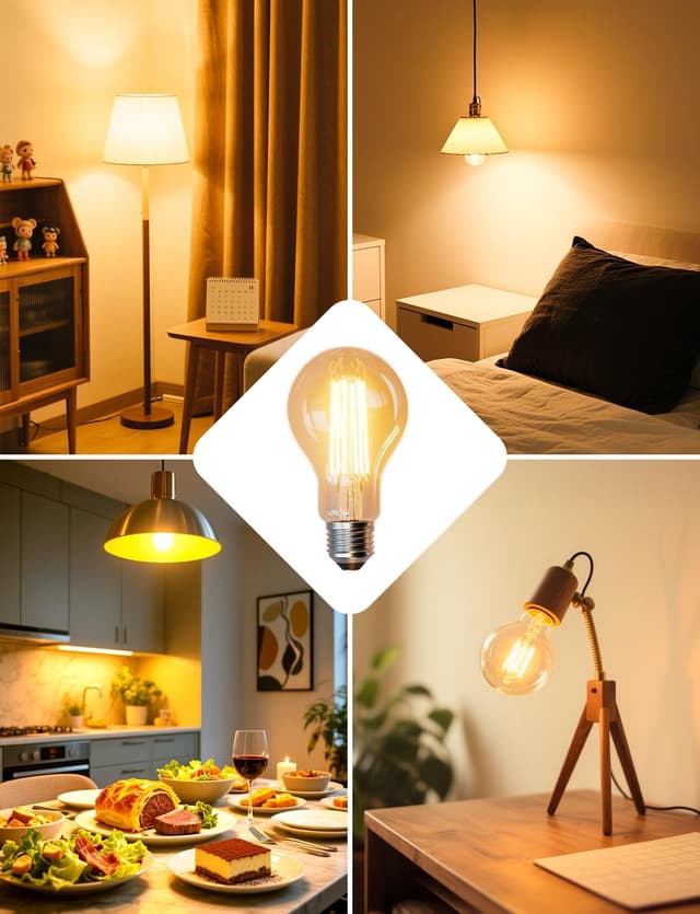 Detalle 2 de Lepro lot de 4 ampoules LED E27 A60 7,2 W (équiv. 100 W) blanc chaud 2700 K, non dimmable