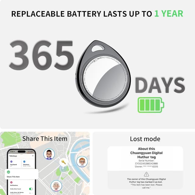 Thumbnail 5 de Air Tracker Tags 4-Pack Bluetooth tracker 100dB 🔍